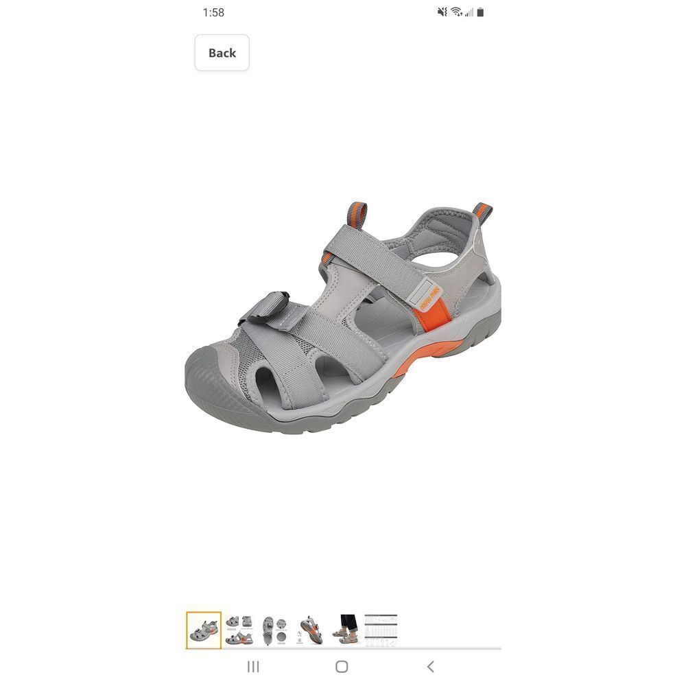 New Men's 9 Dream Pairs Grey Sport Outdoor Hiking Athletic Fishing Water Shoes